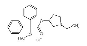 (1-ethyl-2,3,4,5-tetrahydropyrrol-3-yl) 2-methoxy-2,2-diphenyl-acetate chloride Structure