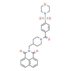 2-((1-(4-(morpholinosulfonyl)benzoyl)piperidin-4-yl)methyl)-1H-benzo[de]isoquinoline-1,3(2H)-dione structure