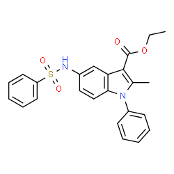 Ethyl 2-methyl-1-phenyl-5-[(phenylsulfonyl)amino]-1H-indole-3-carboxylate structure