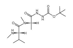 tert-butyl 2-((S)-2-((S)-N,3-dimethyl-2-(methylamino)butanamido)propanoyl)hydrazinecarboxylate结构式