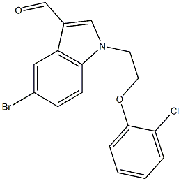 5-bromo-1-[2-(2-chlorophenoxy)ethyl]-1H-indole-3-carbaldehyde结构式