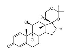 9α,11β-Dichlor-16α-methyl-pregnadien-(1,4)-diol-(17α,21)-dion-(3,20)-acetonid-(17α,21)结构式