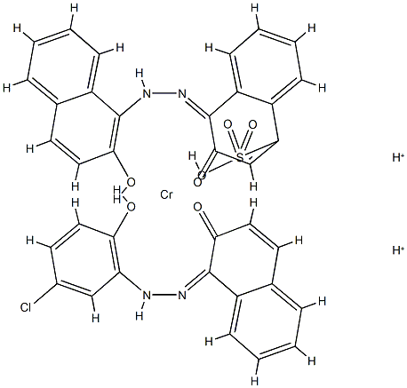 dihydrogen [1-[(5-chloro-2-hydroxyphenyl)azo]-2-naphtholato(2-)][3-hydroxy-4-[(2-hydroxy-1-naphthyl)azo]naphthalene-1-sulphonato(3-)]chromate(2-)结构式