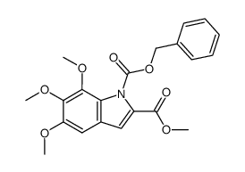 1-benzyloxycarbonyl-5,6,7-trimethoxy-1H-indole-2-carboxylic acid methyl ester结构式