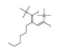 [1-iodo-2-(2-iodo-2-trimethylsilylethenyl)oct-1-enyl]-trimethylsilane结构式