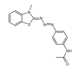 N-{4-[(E)-3-((Ξ)-3-methyl-3H-benzothiazol-2-ylidene)-triaz-1-enyl]-phenyl}-acetamide结构式