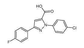 1-(4-CHLOROPHENYL)-3-(4-FLUOROPHENYL)-1H-PYRAZOLE-5-CARBOXYLIC ACID结构式