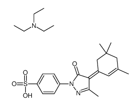 N,N-diethylethanamine,4-[(4E)-3-methyl-5-oxo-4-(3,5,5-trimethylcyclohex-2-en-1-ylidene)pyrazol-1-yl]benzenesulfonic acid Structure