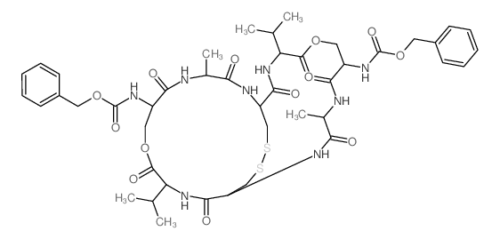 benzyl N-(11,24-dimethyl-2,5,9,12,15,18,22,25-octaoxo-8-phenylmethoxycarbonylamino-4,17-dipropan-2-yl-6,19-dioxa-28,29-dithia-3,10,13,16,23,26-hexazabicyclo[12.12.4]triacont-21-yl)carbamate picture