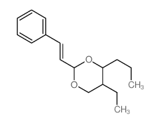 1,3-Dioxane,5-ethyl-2-(2-phenylethenyl)-4-propyl- structure