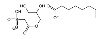 sodium,2-(2,3-dihydroxypropoxy)-2-oxoethanesulfonate,octanoic acid Structure