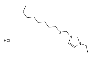 1-ethyl-3-(octylsulfanylmethyl)-1,2-dihydroimidazol-1-ium,chloride Structure