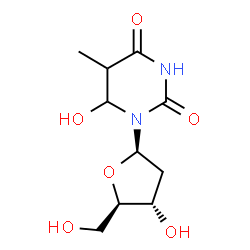 5,6-dihydro-6-hydroxythymidine Structure