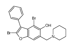 2,4-dibromo-3-phenyl-6-(piperidin-1-ylmethyl)-1-benzofuran-5-ol Structure