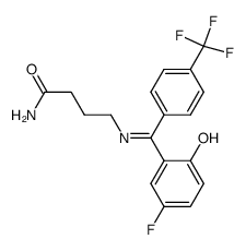 4-{[1-(5-Fluoro-2-hydroxy-phenyl)-1-(4-trifluoromethyl-phenyl)-meth-(Z)-ylidene]-amino}-butyramide Structure