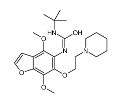 1-tert-butyl-3-[4,7-dimethoxy-6-(2-piperidin-1-ylethoxy)-1-benzofuran-5-yl]urea结构式