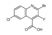 2-bromo-6-chloro-3-fluoroquinoline-4-carboxylic acid结构式