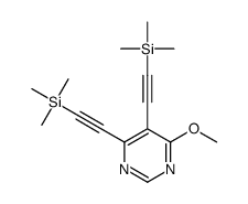 2-[4-methoxy-6-(2-trimethylsilylethynyl)pyrimidin-5-yl]ethynyl-trimethylsilane结构式