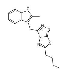 3-(6-Butyl-[1,2,4]triazolo[3,4-b][1,3,4]thiadiazol-3-ylmethyl)-2-methyl-1H-indole Structure