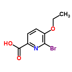 6-Bromo-5-ethoxy-2-pyridinecarboxylic acid结构式