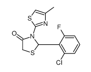 2-(2-chloro-6-fluorophenyl)-3-(4-methyl-1,3-thiazol-2-yl)-1,3-thiazolidin-4-one Structure