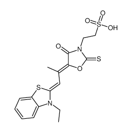 2-[(5Z)-5-[(1Z)-1-(3-ethyl-1,3-benzothiazol-2-ylidene)propan-2-ylidene]-4-oxo-2-sulfanylidene-1,3-oxazolidin-3-yl]ethanesulfonic acid结构式