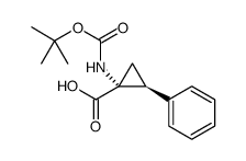 Cyclopropanecarboxylic acid, 1-[[(1,1-dimethylethoxy)carbonyl]amino]-2-phenyl-, (1R,2S)-rel结构式