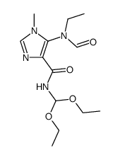 N-diethoxymethyl-5-(N-ethylformamido)-1-methylimidazole-4-carboxamide结构式