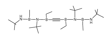 1,3,8,10-tetra-tert-butyl-2,4,7,9-tetraethyl-1,3,8,10-tetraazonia-2,4,7,9-tetraborata-1,3,7,9-decatetraene-5-yne结构式