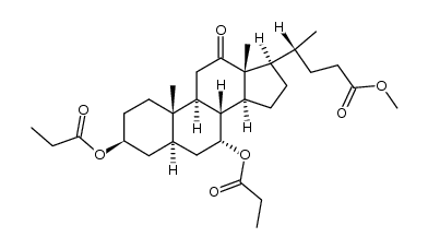 Methyl 3β,7α-dipropionyloxy-12-oxo-5α-cholanate结构式