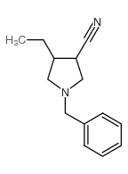 1-苄基-4-乙基吡咯烷-3-甲腈结构式