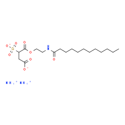 Butanedioic acid, sulfo-, 1-2-(1-oxododecyl)aminoethyl ester, diammonium salt structure