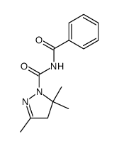 N-benzoyl-3,5,5-trimethyl-4,5-dihydro-1H-pyrazole-1-carboxamide结构式