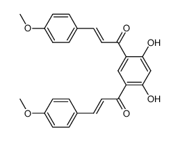 (2E,2'E)-1,1'-[4,6-dihydroxy-1,3-phenylene]bis(3-(4-methoxyphenyl)prop-2-en-1-one) Structure