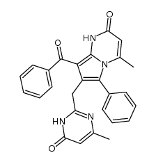 8-benzoyl-4-methyl-7-[(4-methyl-6-oxo-1,6-dihydropyrimidin-2-yl)methyl]-6-phenylpyrrolo[1,2-a]pyrimidin-2(1H)-one结构式