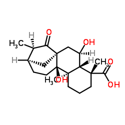 (4ALPHA,6BETA)-6,9-二羟基-15-氧代贝壳杉烷-18-酸结构式