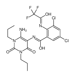 Benzamide,N-(6-amino-1,2,3,4-tetrahydro-2,4-dioxo-1,3-dipropyl-5-pyrimidinyl)-3,5-dichloro-2-[(trifluoroacetyl)amino]- (9CI)结构式