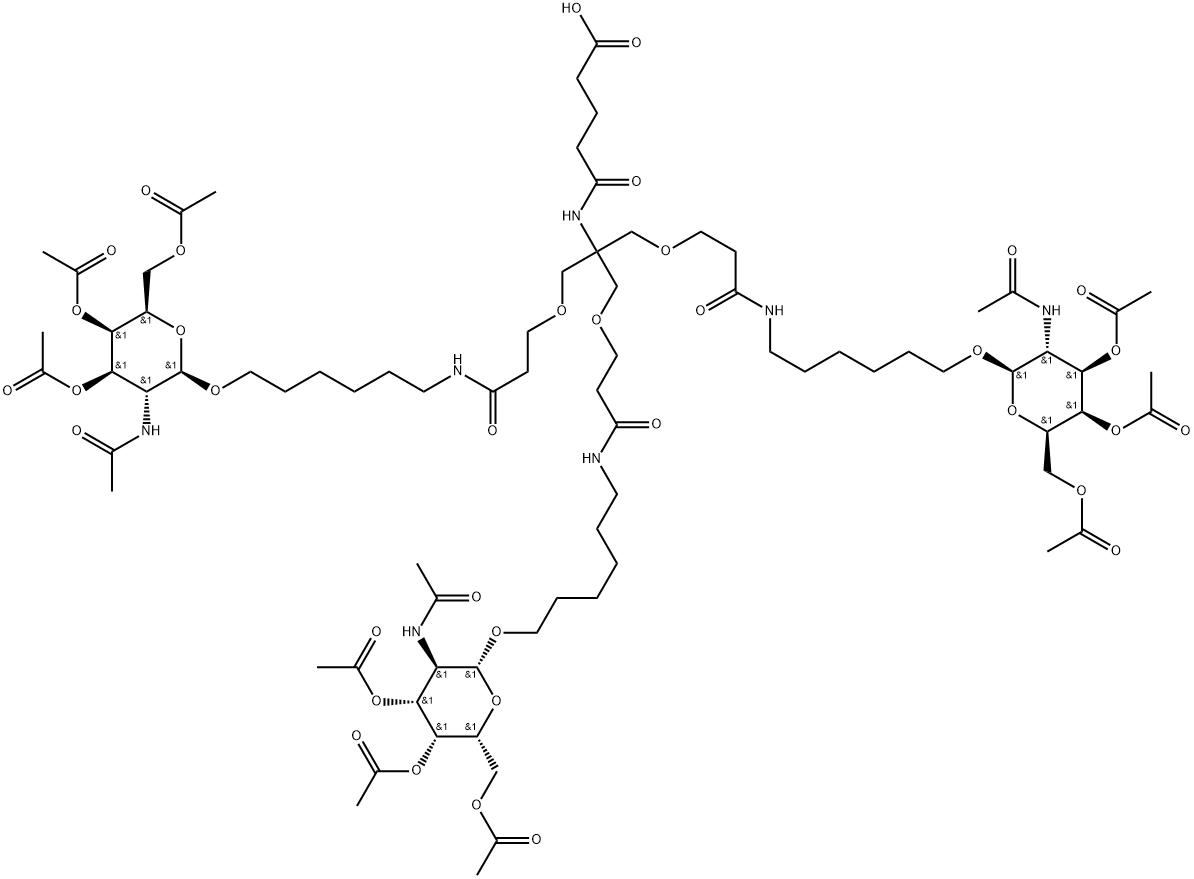 Pentanoic acid, 5-oxo-5-[[2-[3-oxo-3-[[6-[[3,4,6-tri-O-acetyl-2-(acetylamino)-2-deoxy-β-D-galactopyranosyl]oxy]hexyl]amino]propoxy]-1,1-bis[[3-oxo-3-[[6-[[3,4,6-tri-O-acetyl-2-(acetylamino)-2-deoxy-β-D-galactopyranosyl]oxy]hexyl]amino]propoxy]methyl]ethyl]amino]-