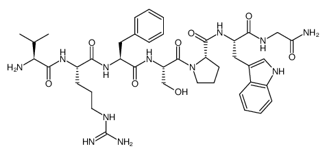 Val-Arg-Phe-Ser-Pro-Trp-Gly-NH2 Structure