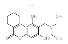 2-(diethylaminomethyl)-1-hydroxy-3-methyl-7,8,9,10-tetrahydrobenzo[c]chromen-6-one,hydrochloride结构式