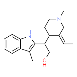 β-(3-Ethylidene-1-methyl-4-piperidyl)-3-methyl-1H-indole-2-ethanol结构式