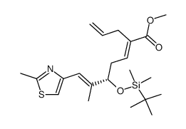 methyl (S,2E,6E)-2-allyl-5-((tert-butyldimethylsilyl)oxy)-6-methyl-7-(2-methylthiazol-4-yl)hepta-2,6-dienoate Structure