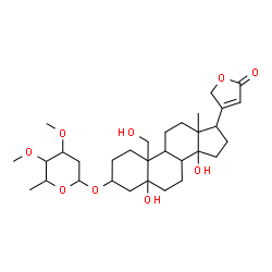 (3β,5β)-3-[(2,6-dideoxy-3,4-di-O-methyl-β-D-ribo-hexopyranosyl)oxy]-5,14,19-trihydroxycard-20(22)-enolide Structure