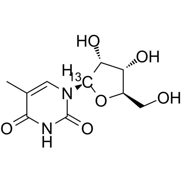 5-Methyluridine-1′-13C Structure