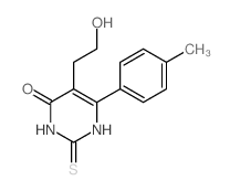 5-(2-hydroxyethyl)-6-(4-methylphenyl)-2-sulfanylidene-1H-pyrimidin-4-one structure