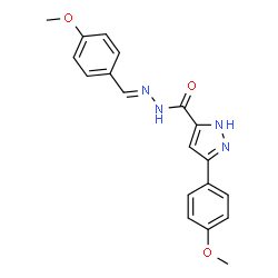 (E)-N-(4-methoxybenzylidene)-3-(4-methoxyphenyl)-1H-pyrazole-5-carbohydrazide structure