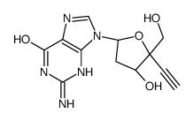 2-amino-9-[(2R,4S,5R)-5-ethynyl-4-hydroxy-5-(hydroxymethyl)oxolan-2-yl]-3H-purin-6-one Structure