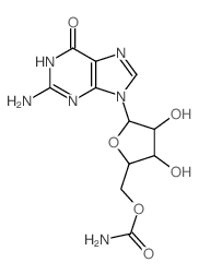 [5-(2-amino-6-oxo-3H-purin-9-yl)-3,4-dihydroxy-oxolan-2-yl]methyl carbamate Structure