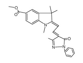 2-[(1,5-二氢-3-甲基-5-氧代-1-苯基-4H-吡唑-4-亚基)亚乙基]-2,3-二氢-1,3,3-三甲基-1H-吲哚-5-羧酸甲酯结构式