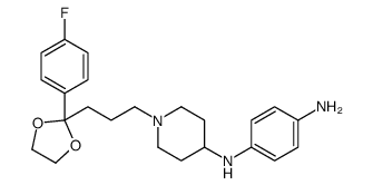 N-[1-[3-[2-(4-fluorophenyl)-1,3-dioxolan-2-yl]propyl]piperidin-4-yl]benzene-1,4-diamine结构式